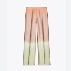Zara Peach and Cream Wide-Leg Pants